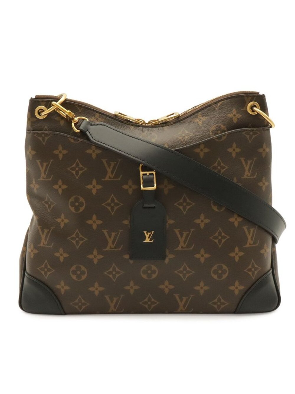Louis Vuitton Monogram Odeon NM MM Shoulder Bag Crossbody Leather Noir Black